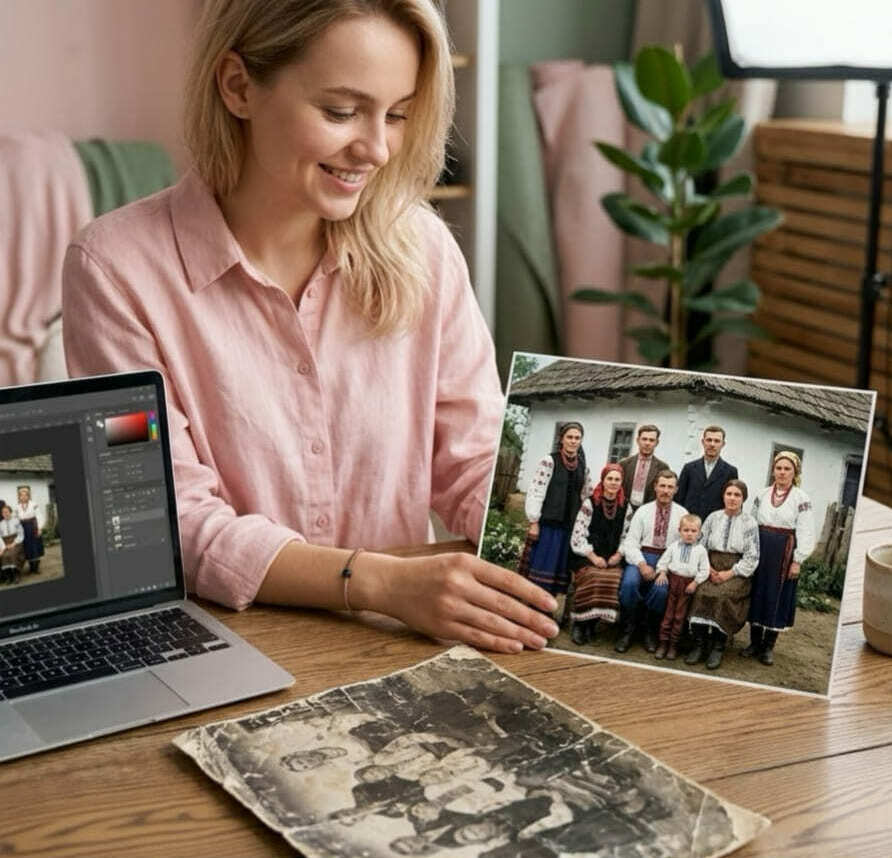 <span style="font-weight: bold;">Реставрація та оцвітнення старих фото</span>